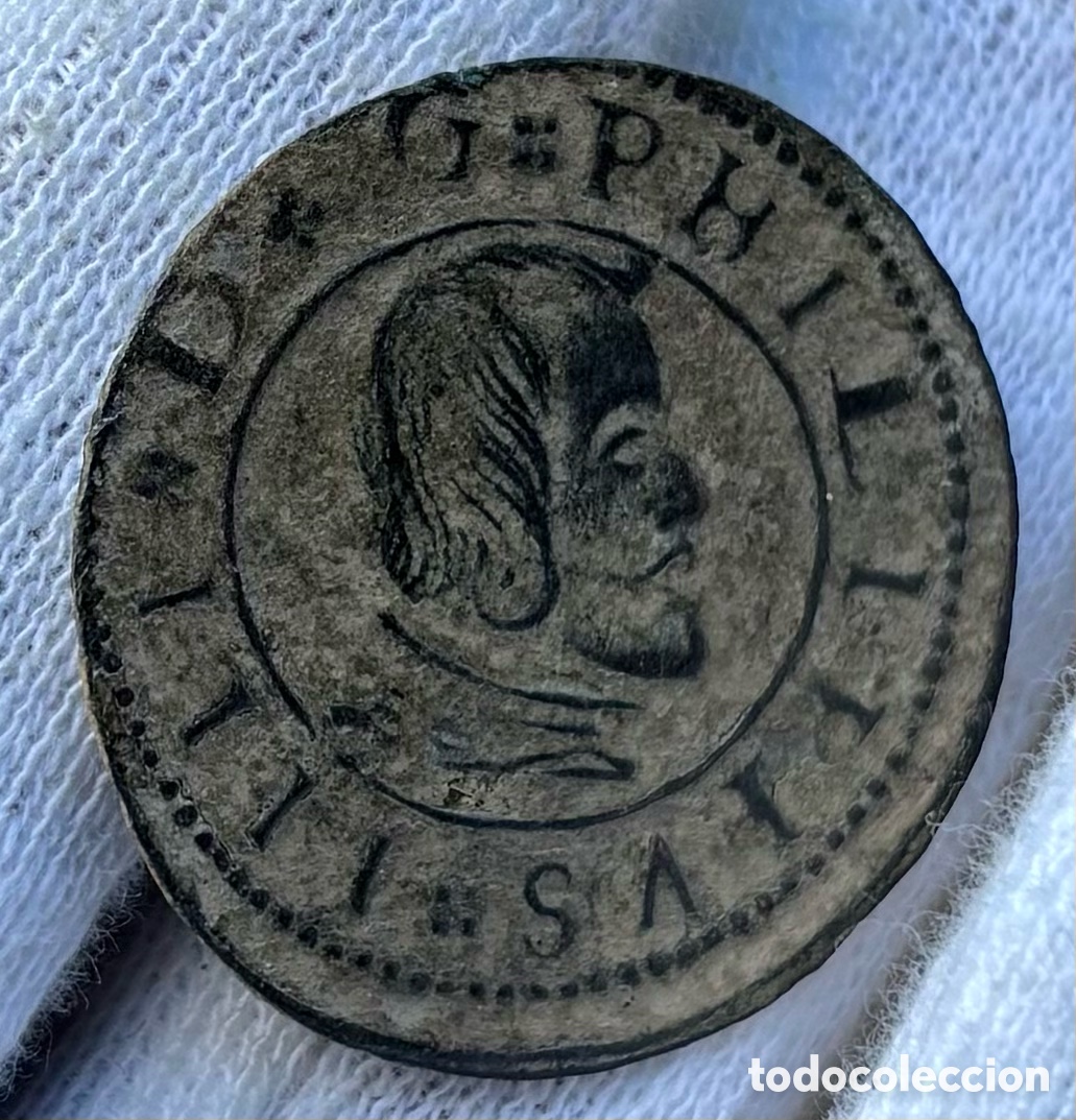 Monedas de Espa&ntilde;a: Moneda 16 Maravedis 1663 Madrid. FELIPE IV - Foto 3