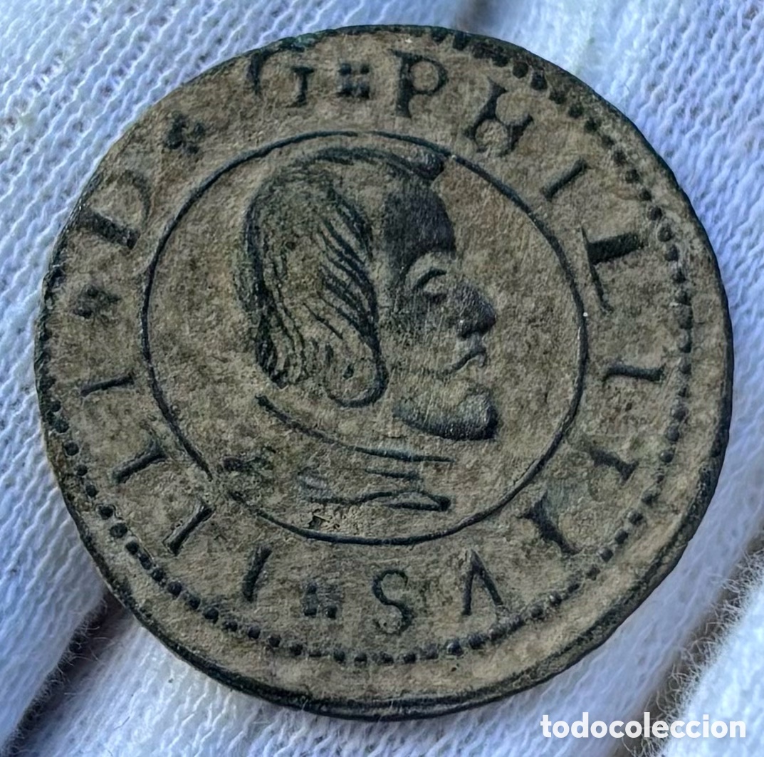 Monedas de Espa&ntilde;a: Moneda 16 Maravedis 1663 Madrid. FELIPE IV - Foto 1