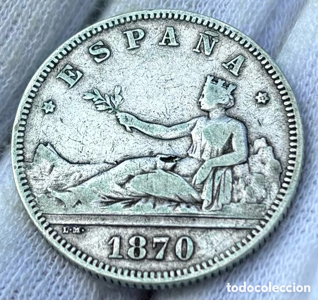 Monedas de Espa&ntilde;a: Moneda PLATA 2 Pesetas 1870 *(18-73) - Foto 3