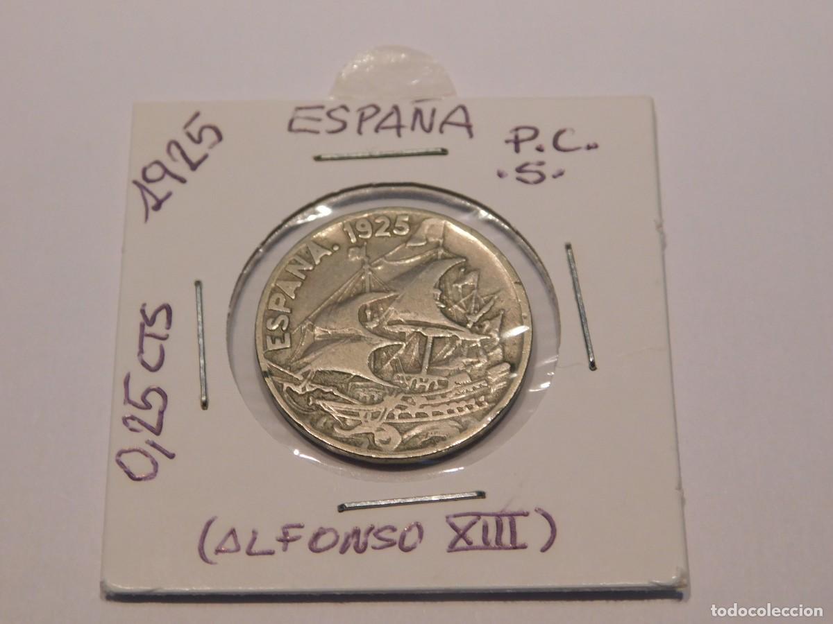 Monedas de Espa&ntilde;a: MONEDA DE 25 CENTIMOS, ALFONSO XIII, A&Ntilde;O 1925 - Foto 1