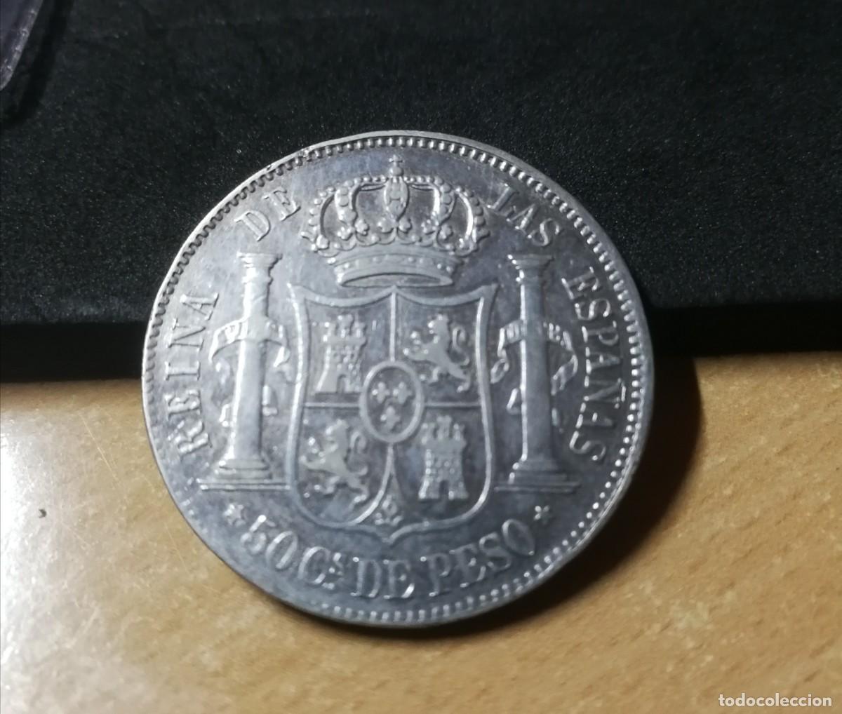 Monedas de Espa&ntilde;a: MONEDA DE ISABEL 2&ordf; CECA DE MANILA PLATA DE 900 - Foto 2