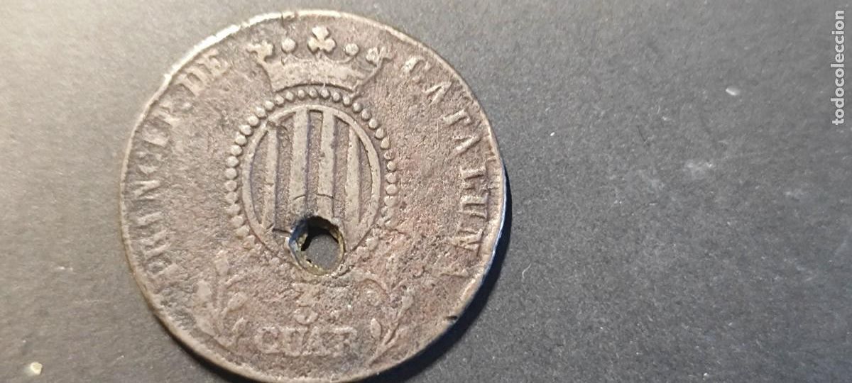Monedas de Espa&ntilde;a: MONEDA ISABEL 2&ordf; CATALU&Ntilde;A 3 CUARTOS 1838 BC- - Foto 1