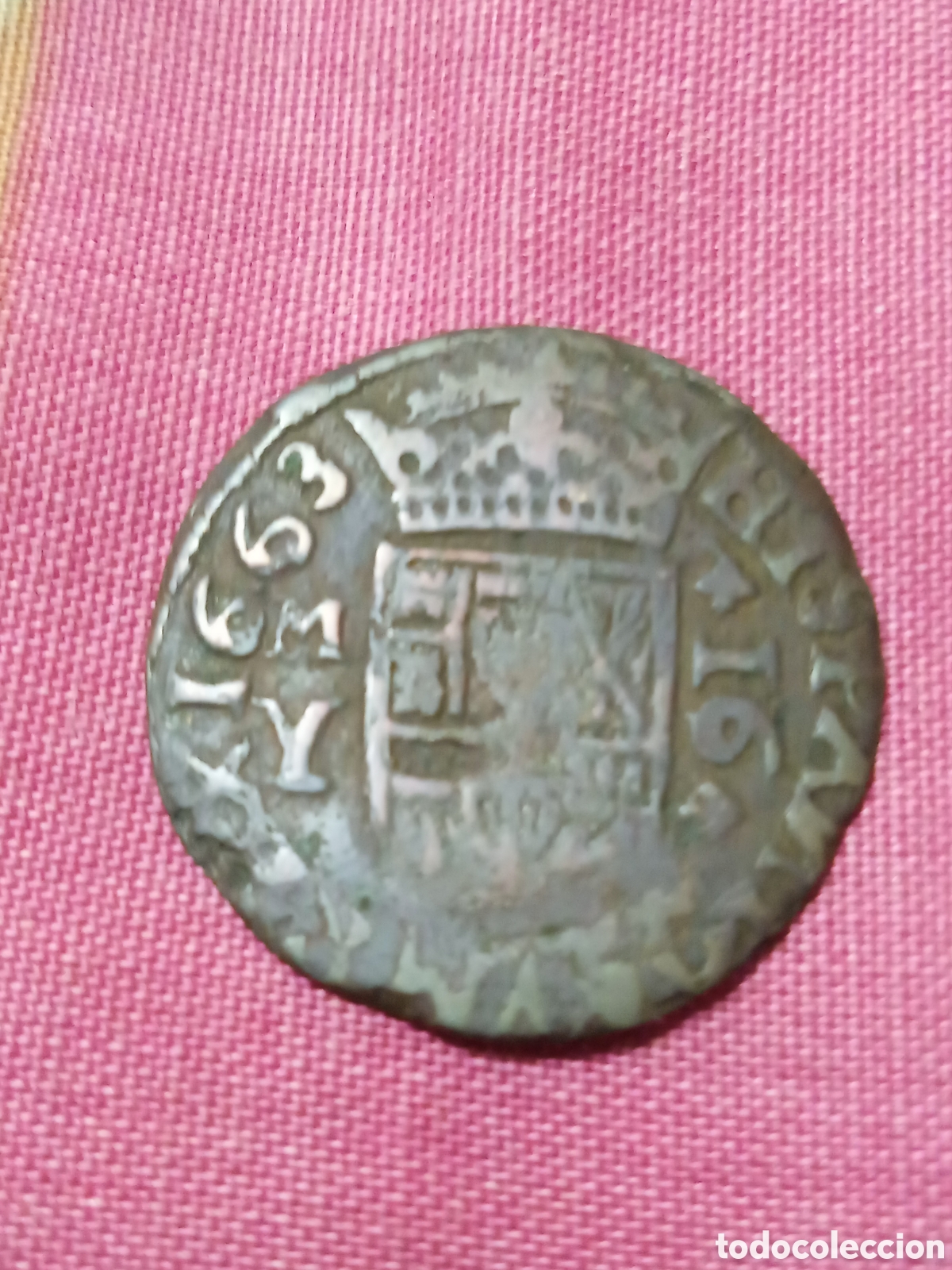Monedas de Espa&ntilde;a: AB- BONITOS 16 MARAVEDIS 1663 Y MADRID FELIPE IV - Foto 2