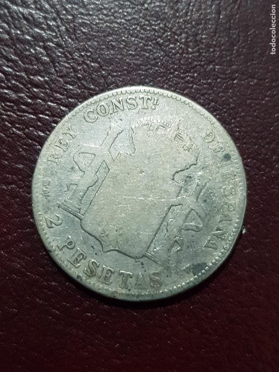 Monedas de Espa&ntilde;a: DOS PESETAS DE ALFONSO XIII 1905, - Foto 2