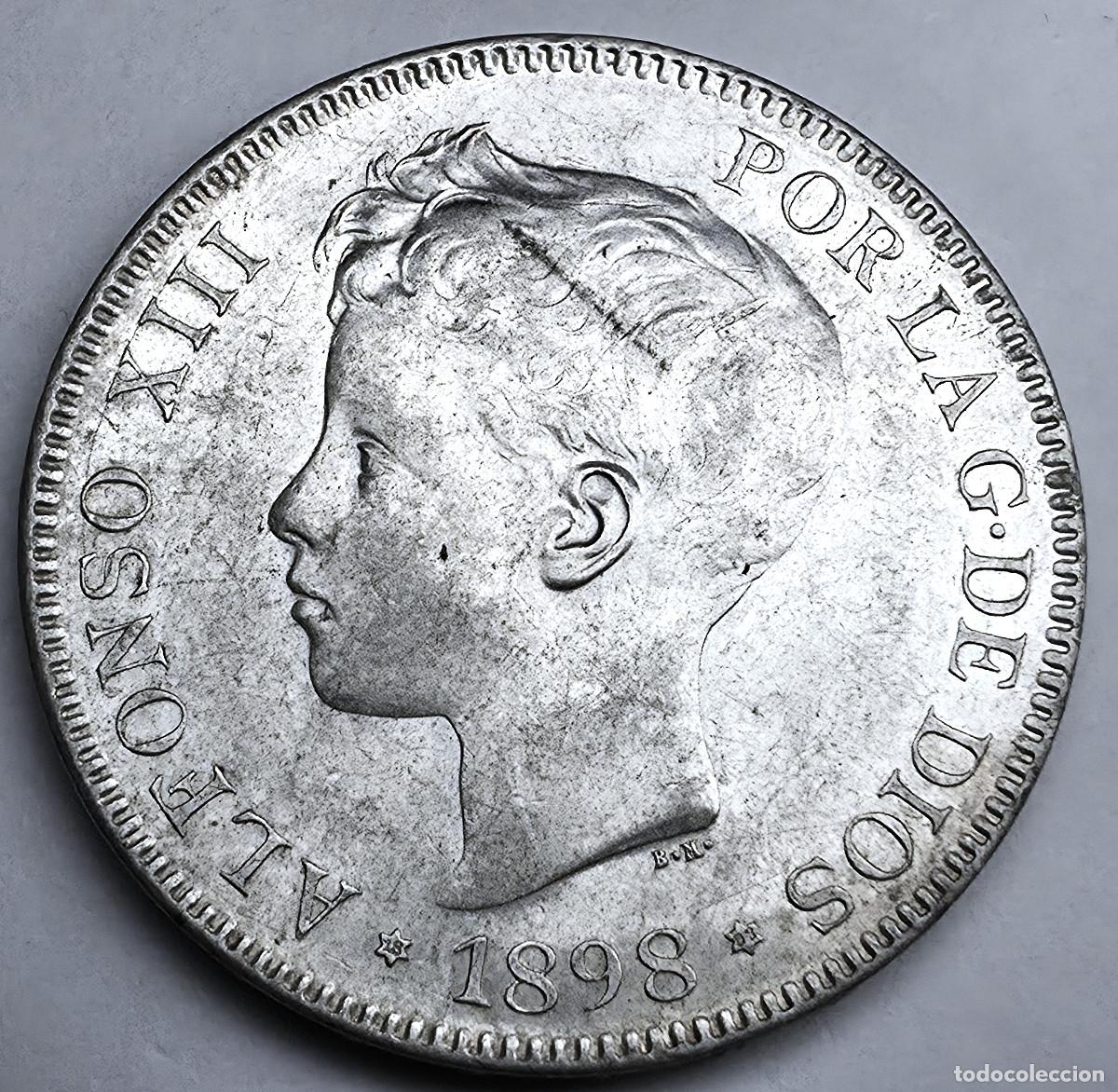Monedas de España: MONEDA DE PLATA ESPAÑA 5 PESETAS ALFONSO XIII, 1898 *18-98*