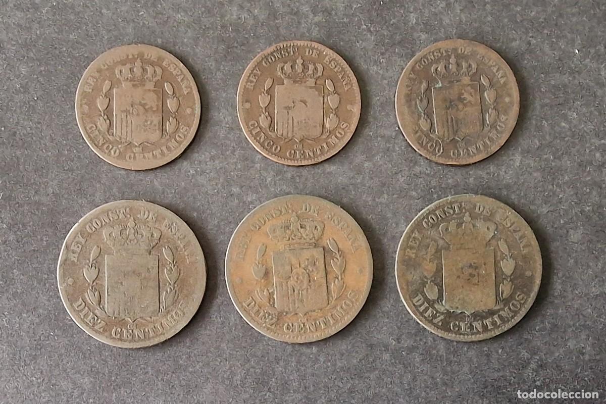 Monedas de Espa&ntilde;a: SERIE DE MONEDAS DE ALFONSO XII DE 5 Y 10 C&Eacute;NTIMOS - Foto 1