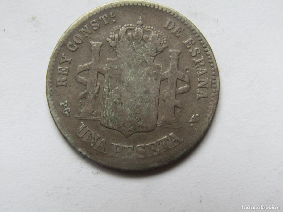 Monedas de Espa&ntilde;a: 1 PESETA DE PLARA 1894 - Foto 2