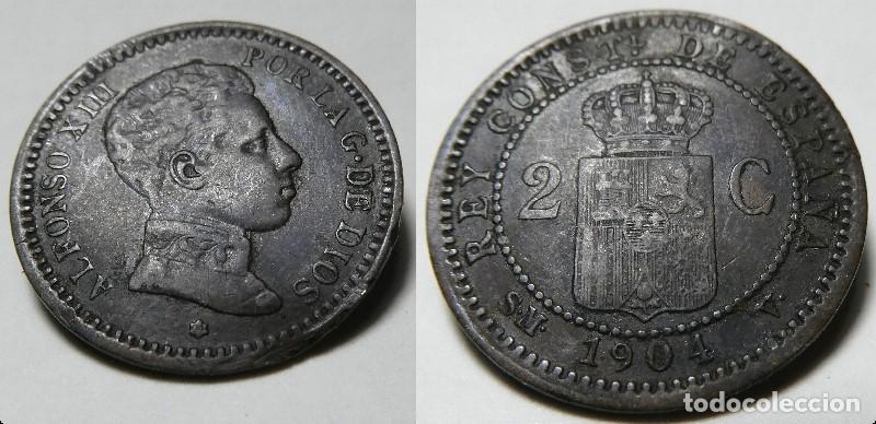 Monedas de Espa&ntilde;a: MONEDA DE ALFONSO XIII 2 CENTIMOS DE 1904 *04 - Foto 1