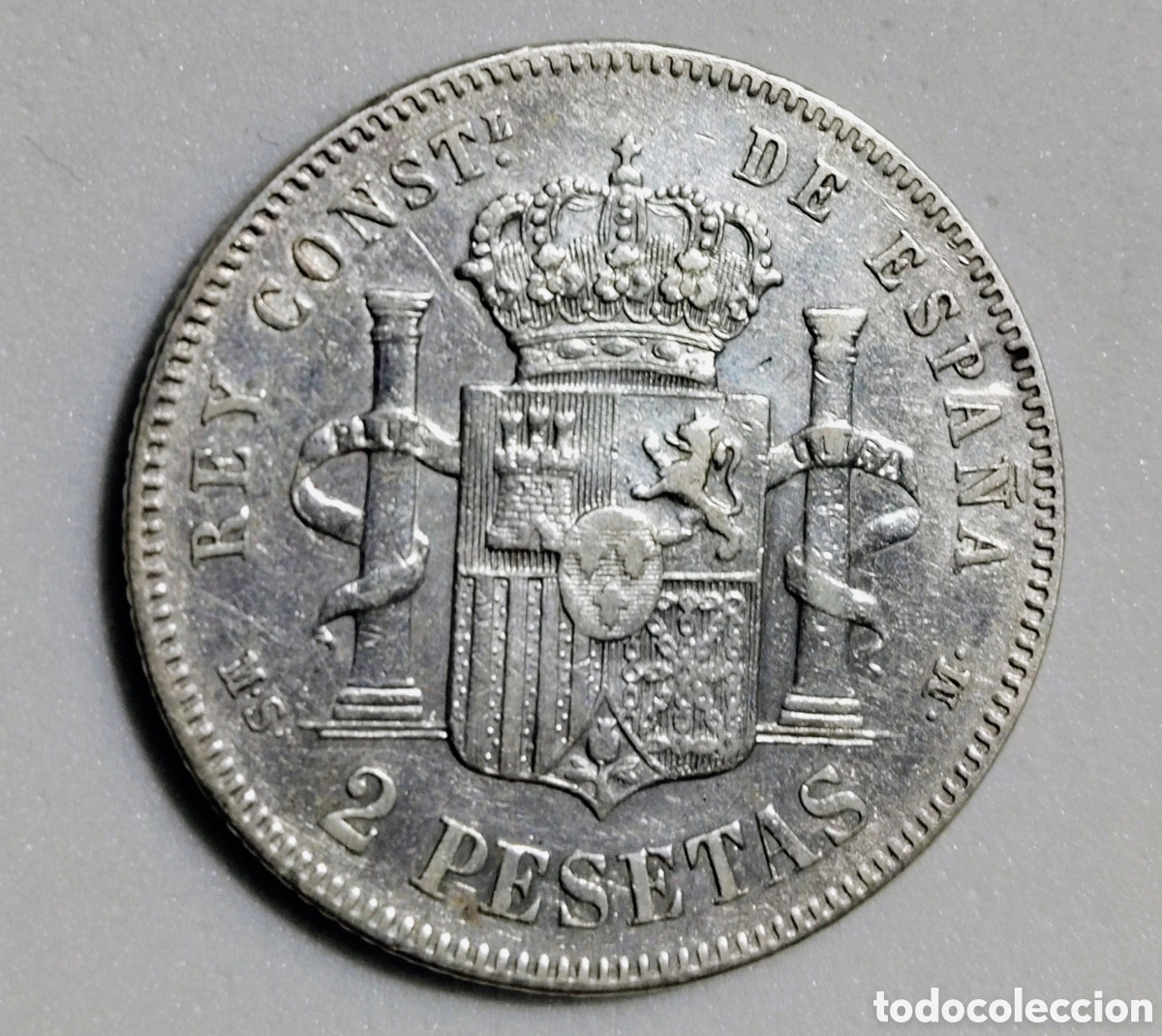 Monedas de Espa&ntilde;a: &nbsp;2 pesetas de Alfonso XII&nbsp;del a&ntilde;o&nbsp;1884 - Foto 2