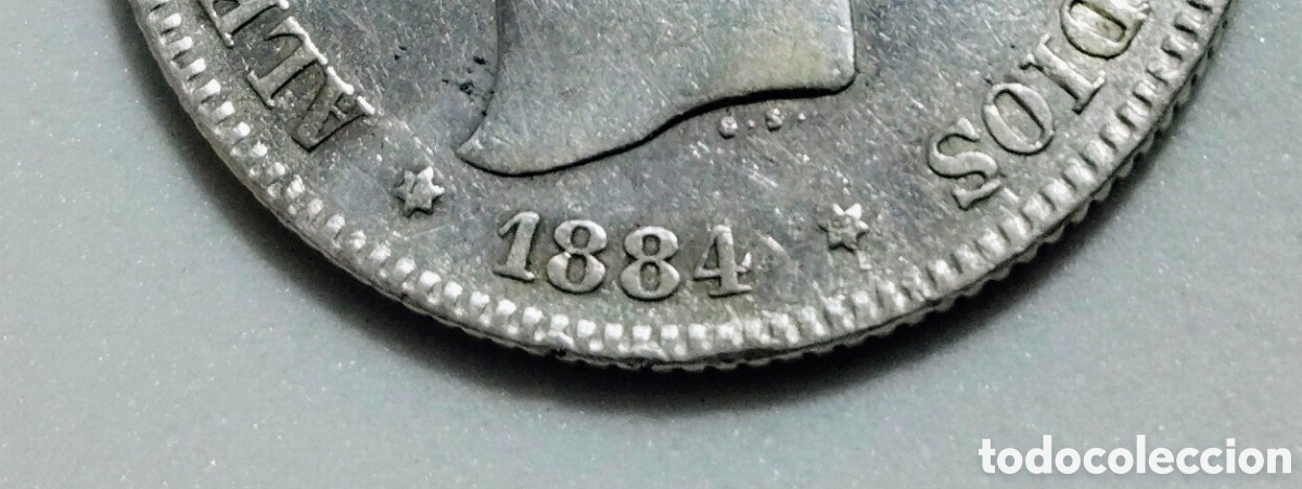 Monedas de Espa&ntilde;a: &nbsp;2 pesetas de Alfonso XII&nbsp;del a&ntilde;o&nbsp;1884 - Foto 3