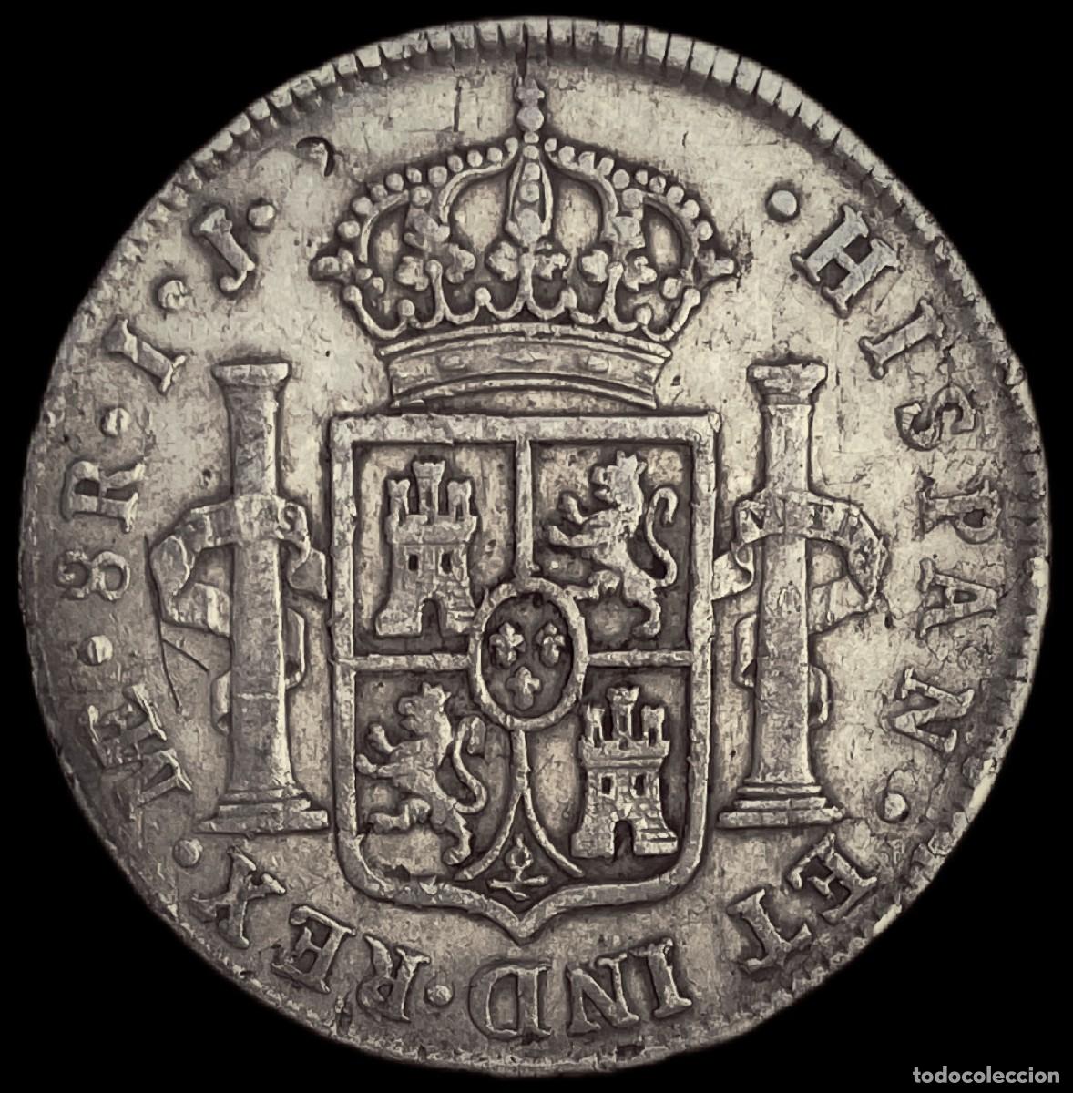 Monedas de Espa&ntilde;a: 8 Reales Carlos IV Lima - Foto 2