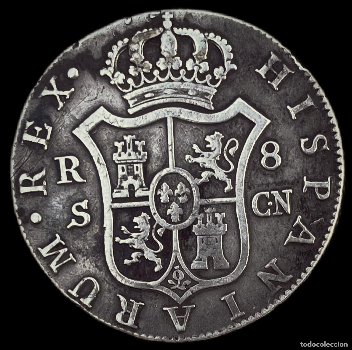 Monedas de Espa&ntilde;a: 8 Reales Carlos IV Sevilla - Foto 2