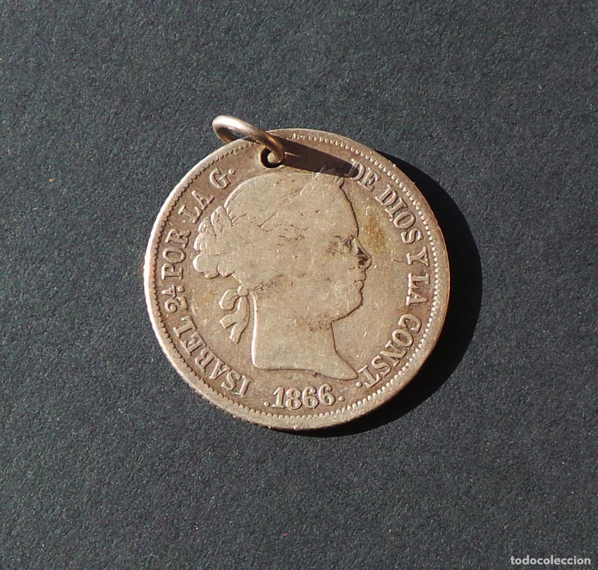 Monedas de Espa&ntilde;a: ISABEL II.- 40 C&Eacute;NTIMOS DE ESCUDO. 1866. - Foto 2