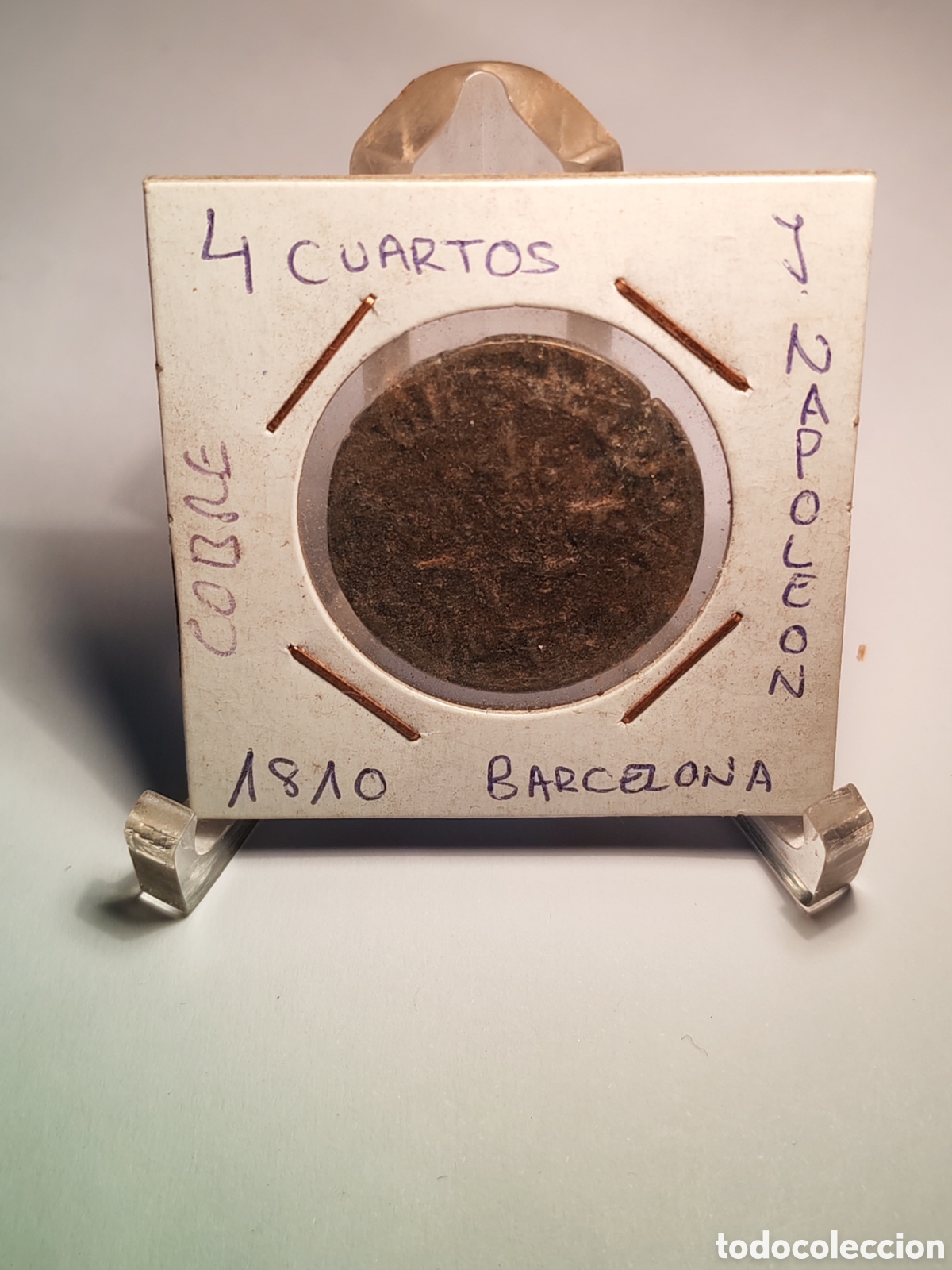 Coins of Spain: Napoleon. 4 Quartos. 1810. Barcelona. cobre