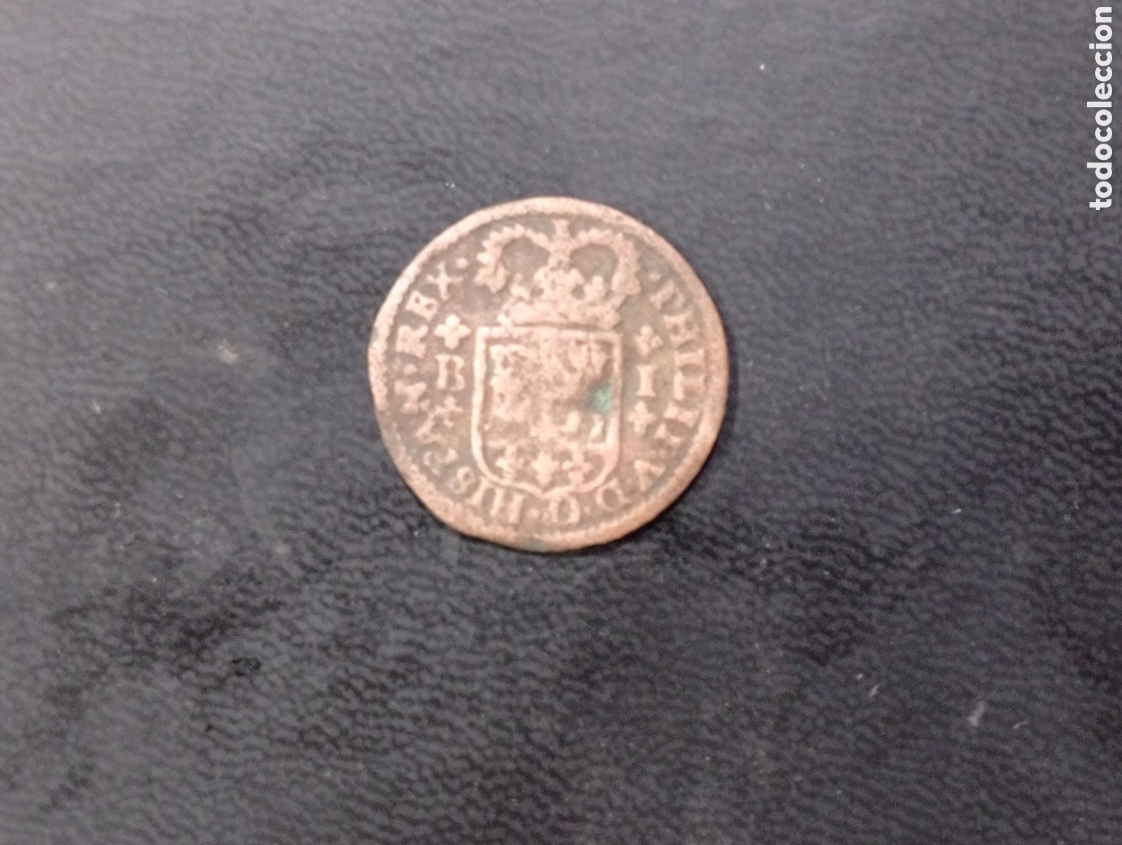 Monedas de Espa&ntilde;a: Moneda de 1 maravedi Felipe V 1718 - Foto 1