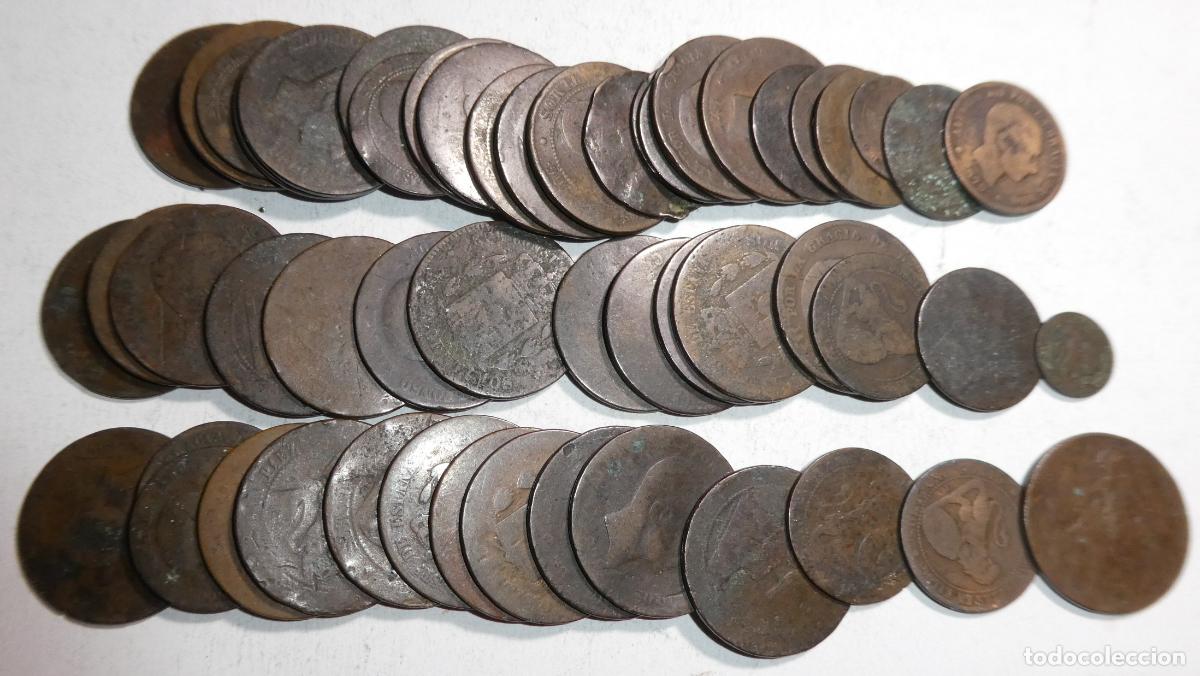 Monedas de Espa&ntilde;a: Lote de 390 gr de cobres - Foto 1