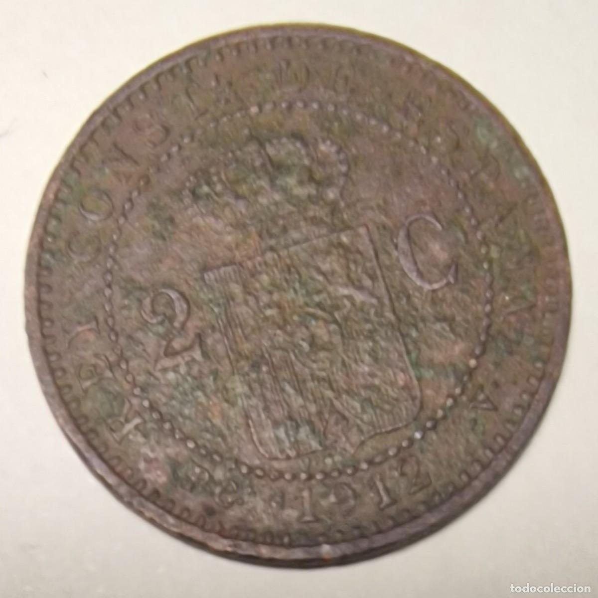 Monedas de Espa&ntilde;a: X-184- ALFONSO XIII. 2 CENTIMOS DE 1912. - Foto 2