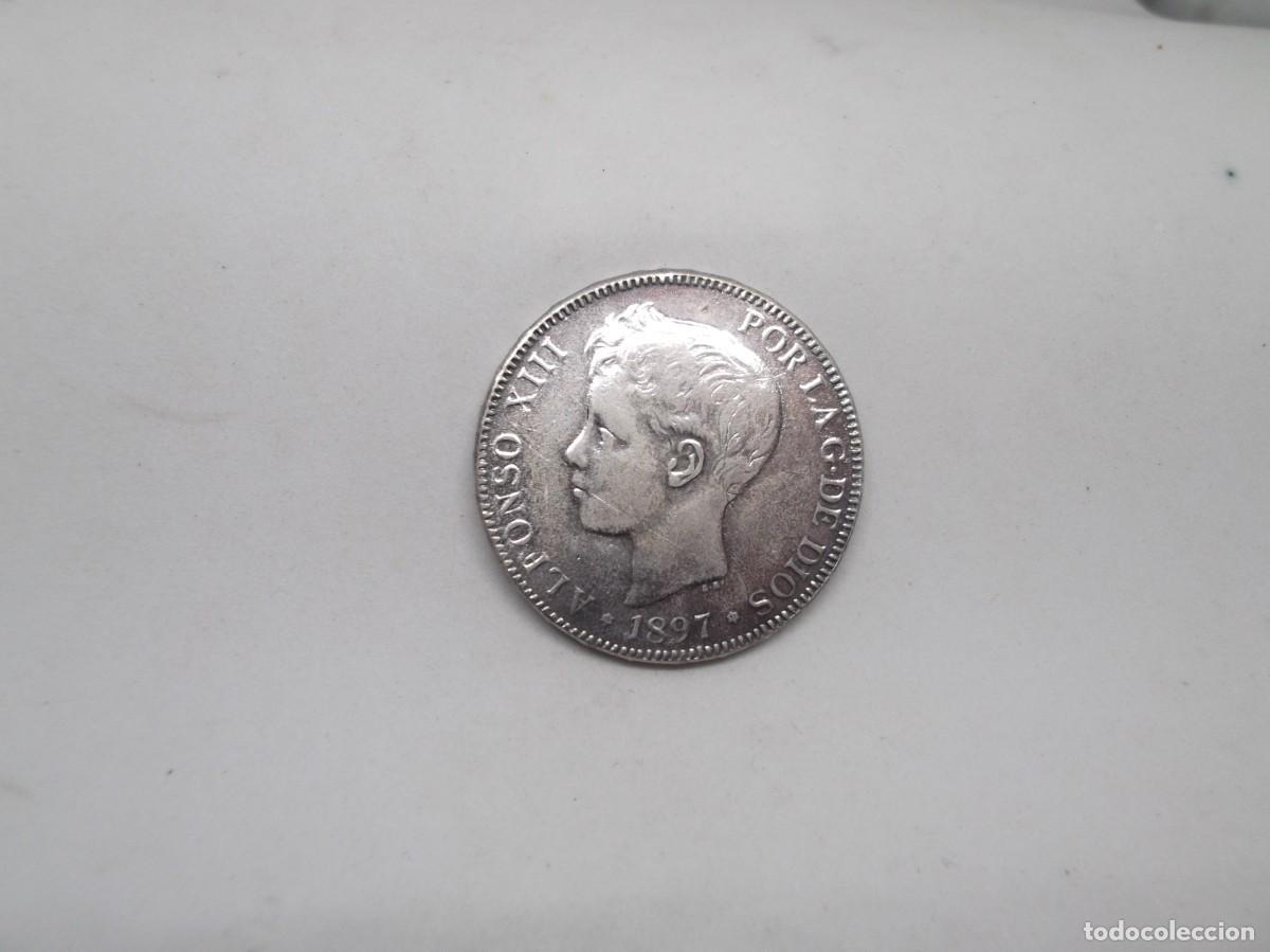 Monedas de Espa&ntilde;a: Moneda Alfonso XIII 1897 5pesetas.MS M - Foto 1