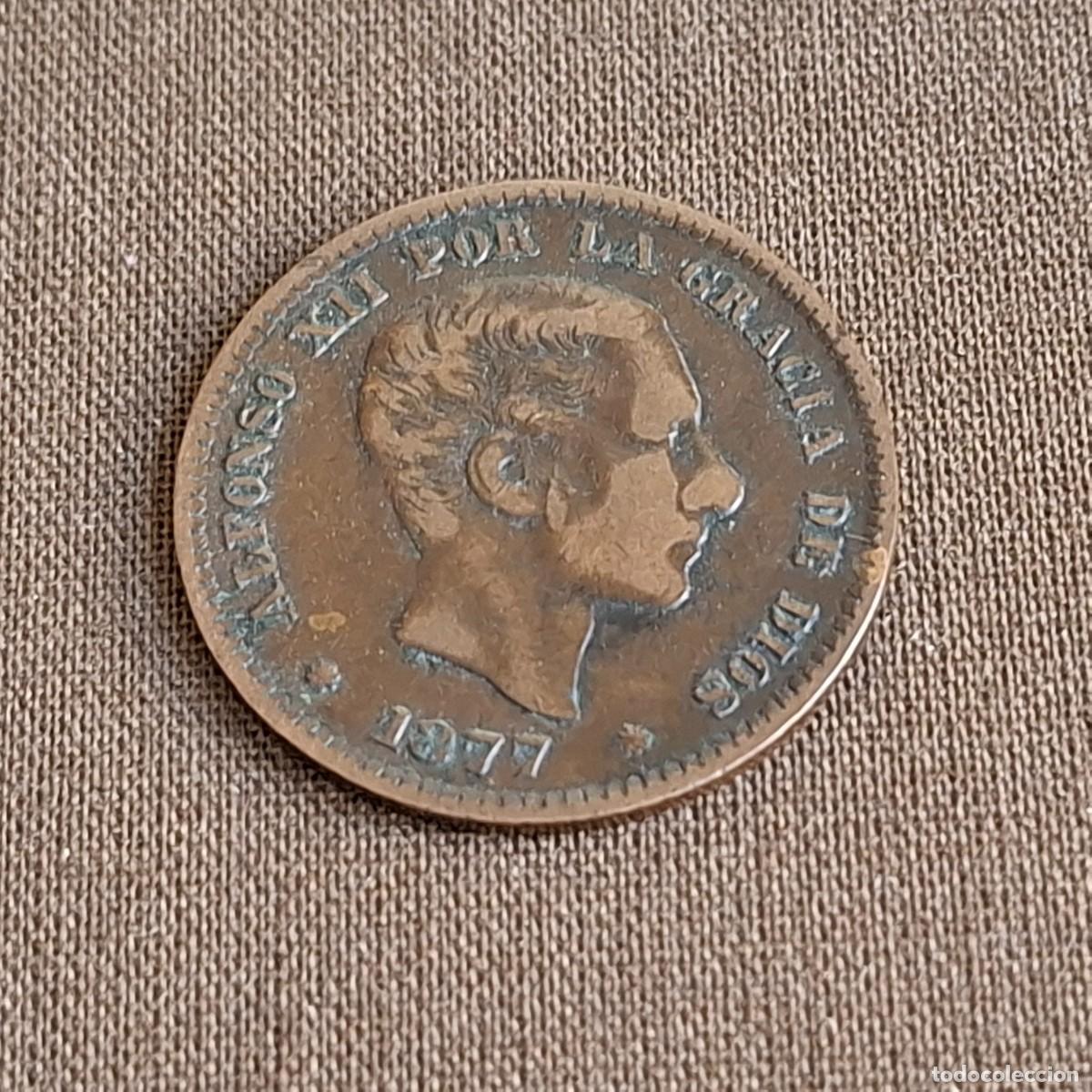 Monedas de Espa&ntilde;a: Moneda 5 Cinco c&eacute;ntimos 1877 - Foto 3