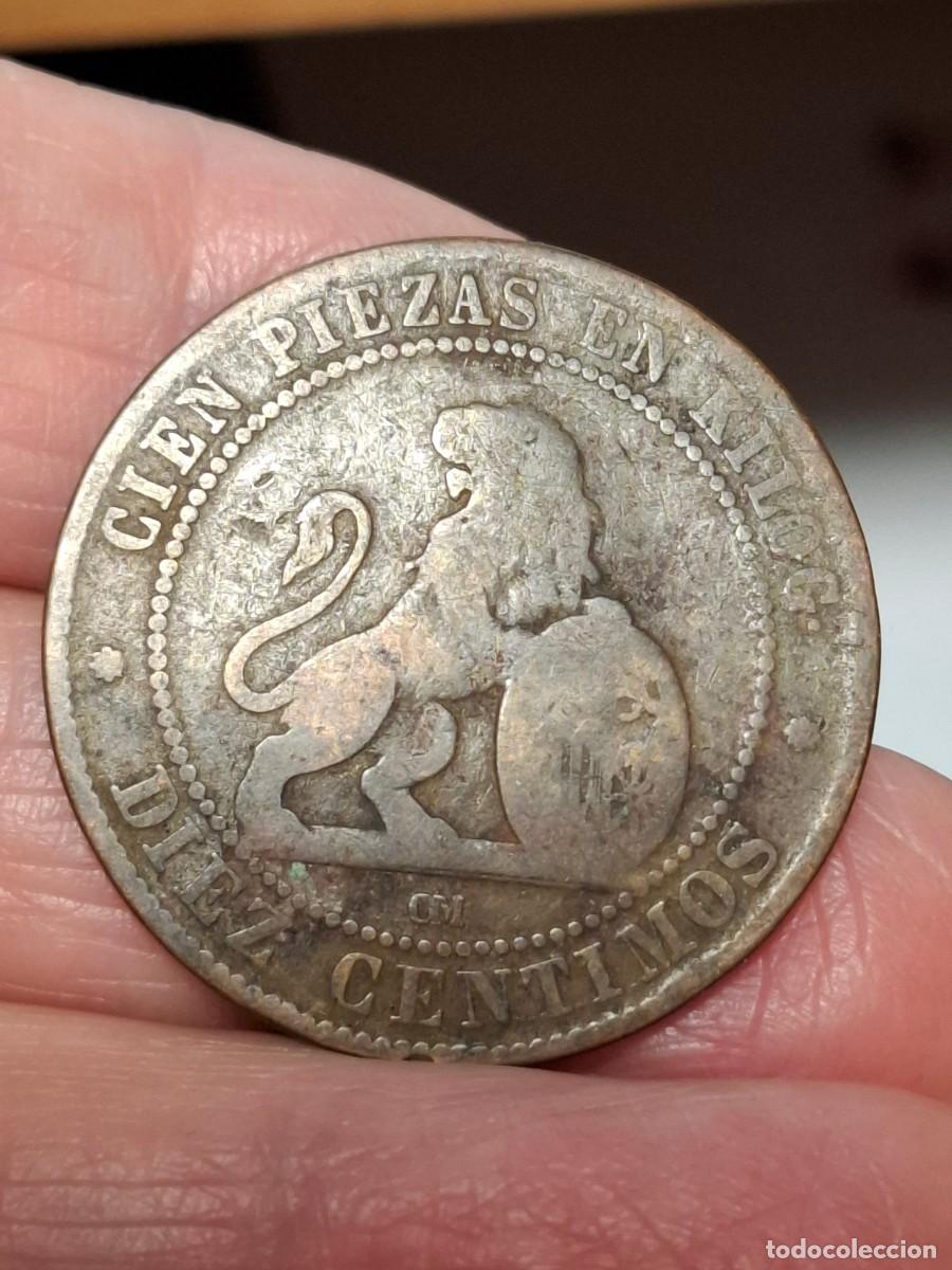 Monedas de Espa&ntilde;a: MONEDA DE 10 C&Eacute;NTIMOS DE 1870 PRIMERA REP&Uacute;BLICA - Foto 2