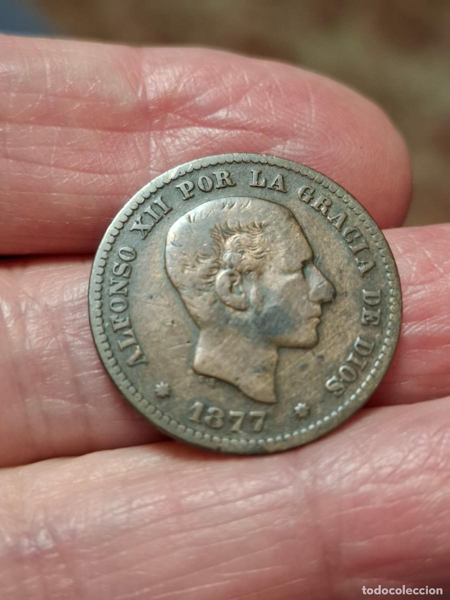 Monedas de Espa&ntilde;a: MONEDA DE 5 C&Eacute;NTIMOS DE 1877 ALFONSO XII - Foto 1