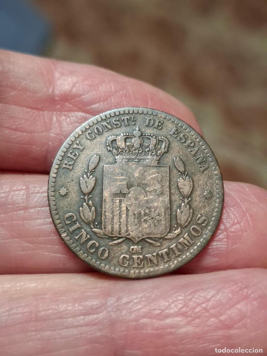 Monedas de Espa&ntilde;a: MONEDA DE 5 C&Eacute;NTIMOS DE 1877 ALFONSO XII - Foto 2