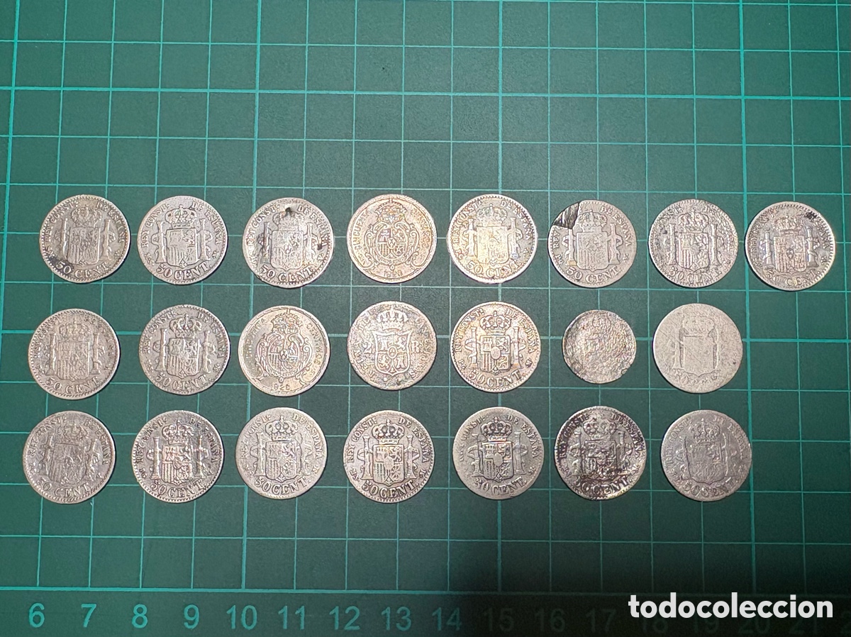Monedas de Espa&ntilde;a: LOTE DE 22 MONEDAS DE PLATA Y MONEDERO CHATELAINE - Foto 2