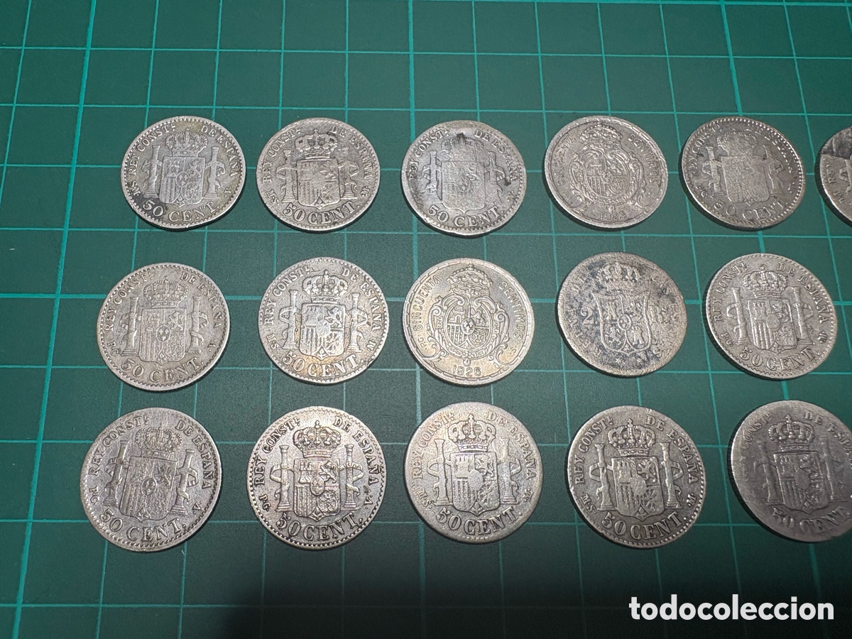 Monedas de Espa&ntilde;a: LOTE DE 22 MONEDAS DE PLATA Y MONEDERO CHATELAINE - Foto 3