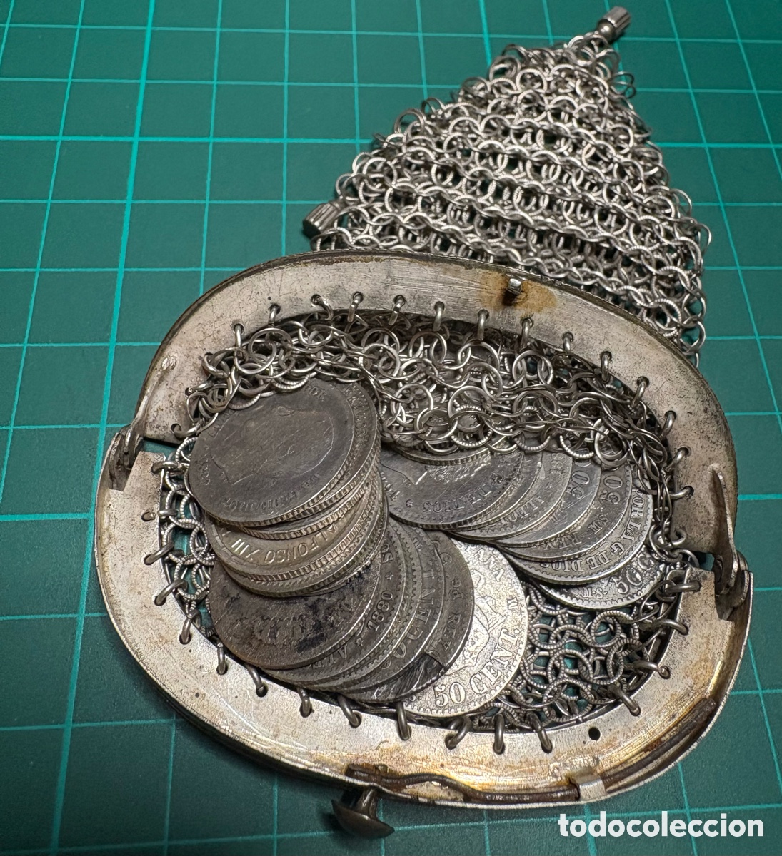 Monedas de Espa&ntilde;a: LOTE DE 22 MONEDAS DE PLATA Y MONEDERO CHATELAINE - Foto 7