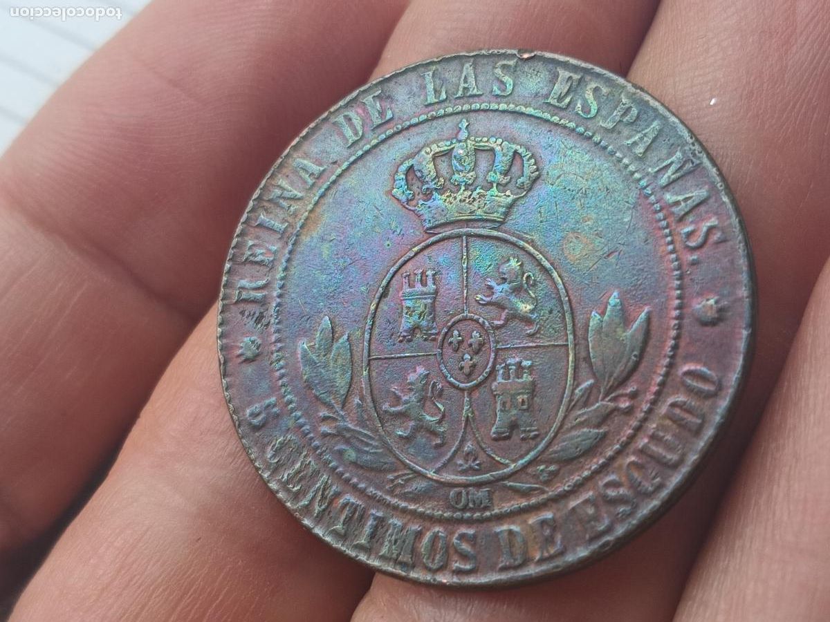 Monedas de Espa&ntilde;a: 5 c&eacute;ntimos de escudo 1867, Isabel II - Foto 2