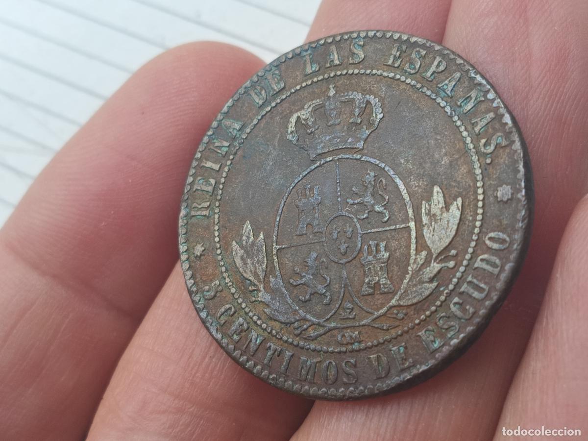 Monedas de Espa&ntilde;a: 5 c&eacute;ntimos de escudo 1868, Isabel II - Foto 2