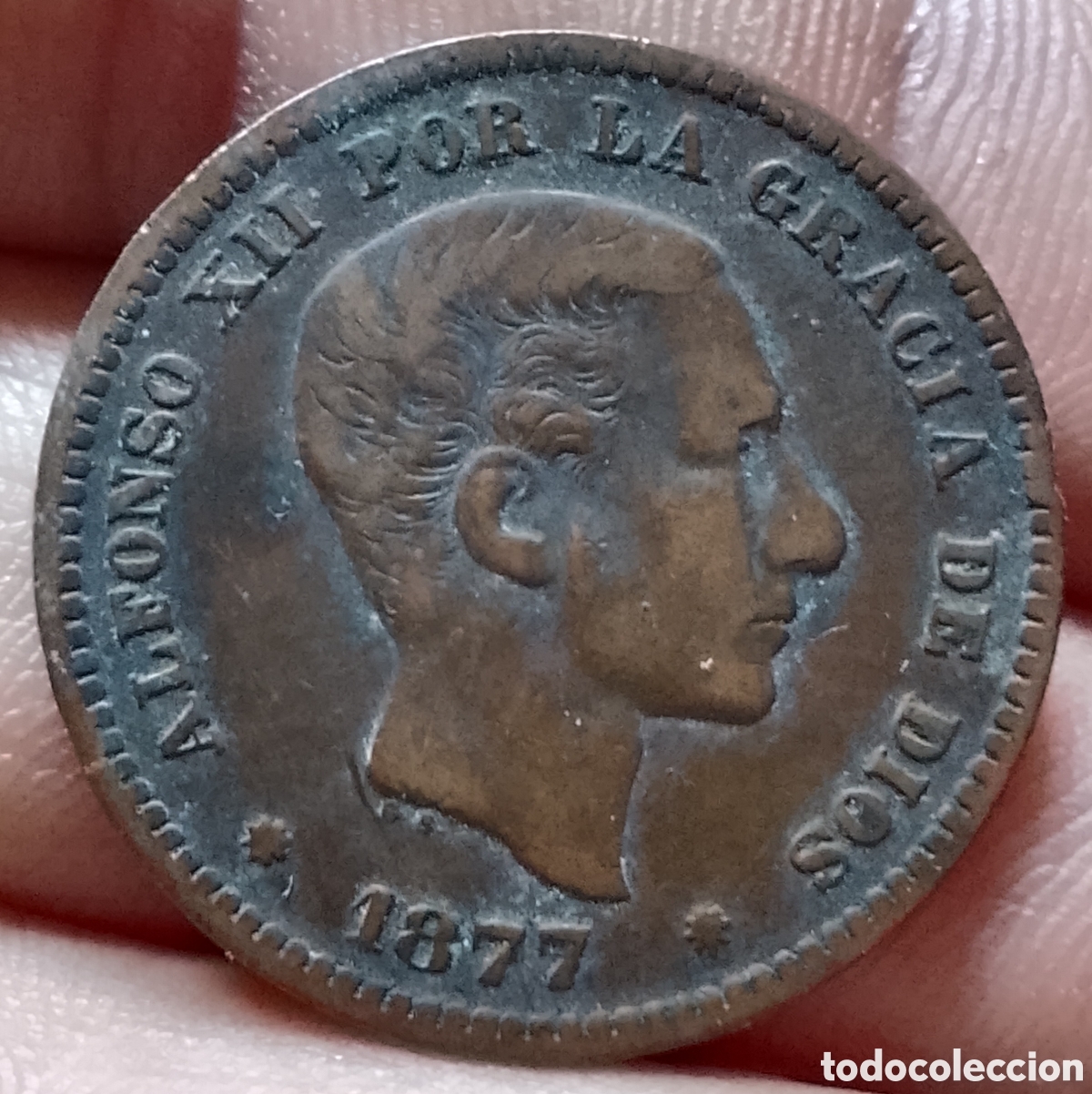 Monedas de Espa&ntilde;a: Alfonso XII 5 c&eacute;ntimos 1877 - Foto 1