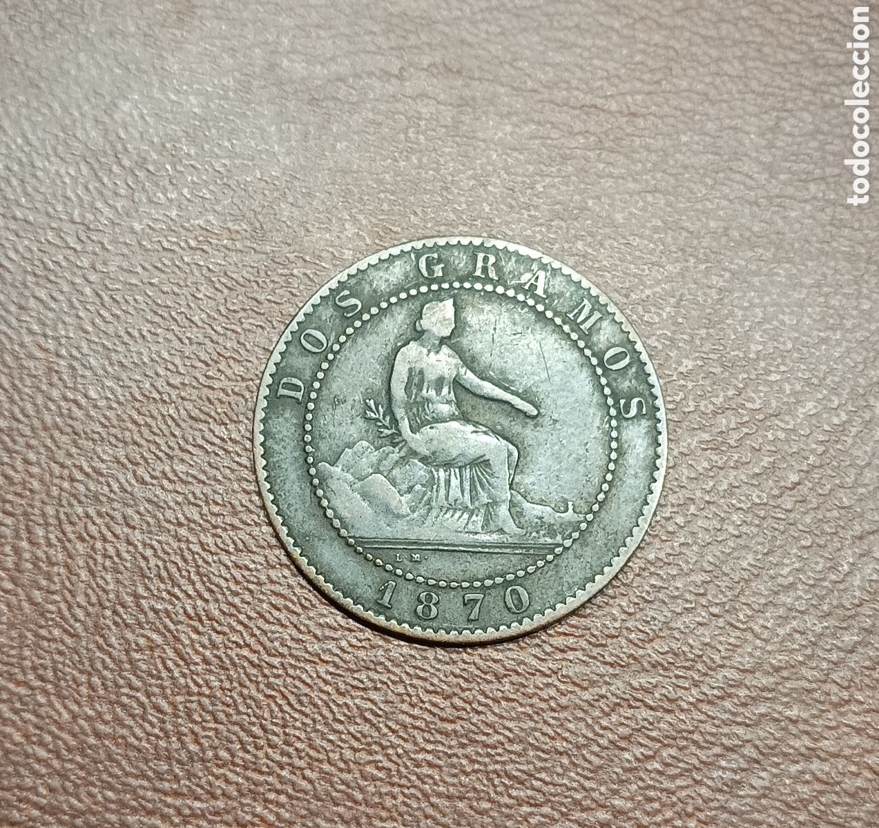 Monedas de Espa&ntilde;a: 2 C&Eacute;NTIMOS 2 GRAMOS 1870 - GOBIERNO PROVISIONAL - Foto 2