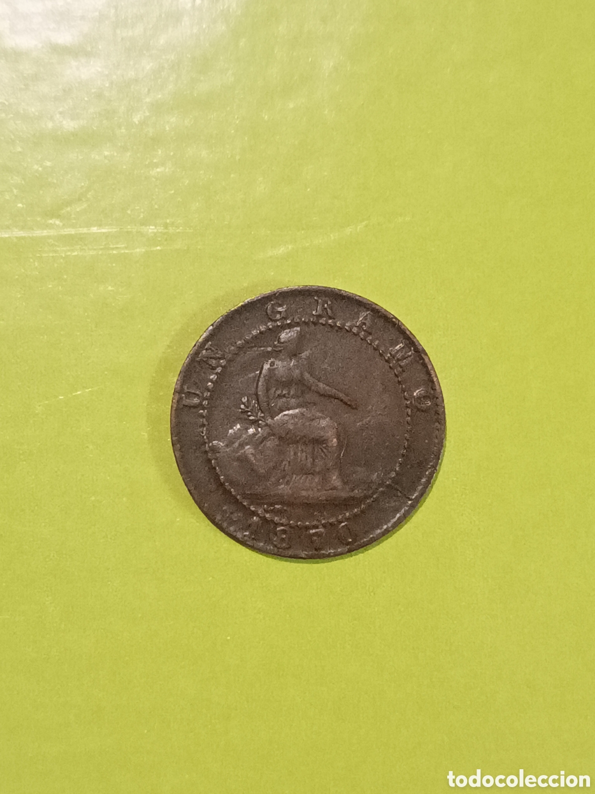 Monedas de Espa&ntilde;a: 1 C&Eacute;NTIMO 1 GRAMO 1870 - GOBIERNO PROVISIONAL - Foto 3