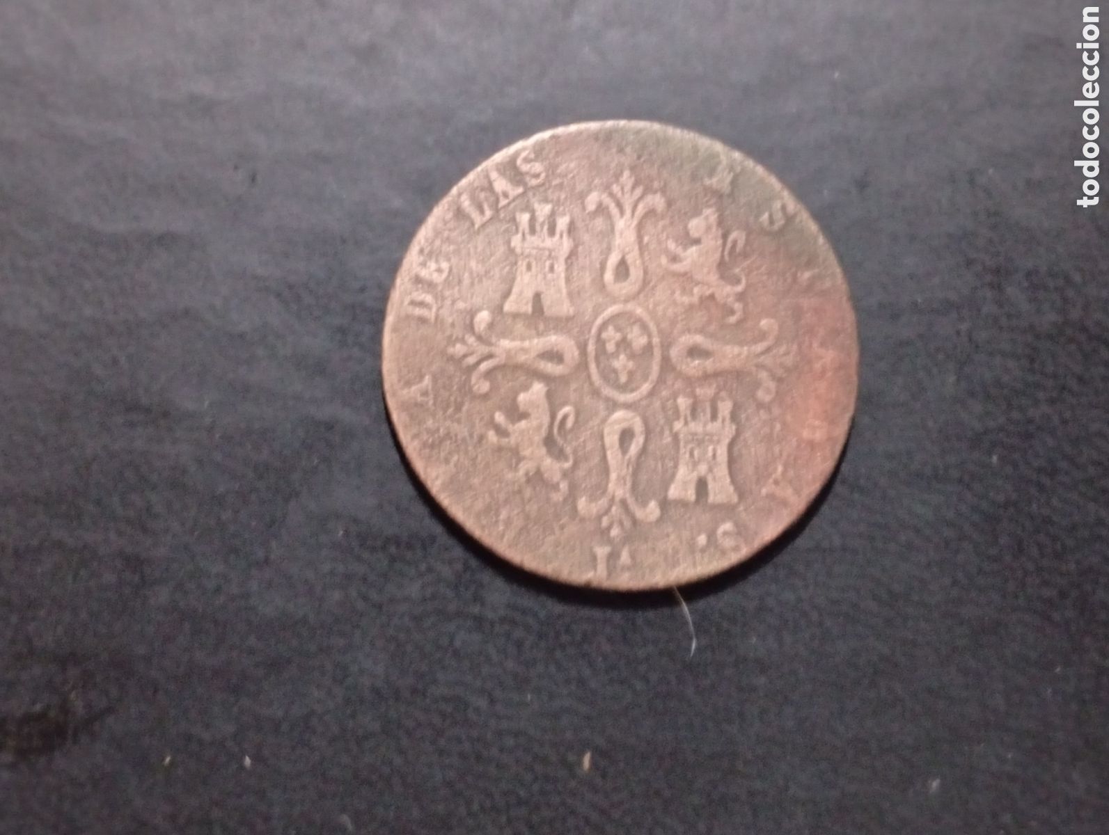 Monedas de Espa&ntilde;a: Moneda de 8 maravedis Isabel II 1845 - Foto 2