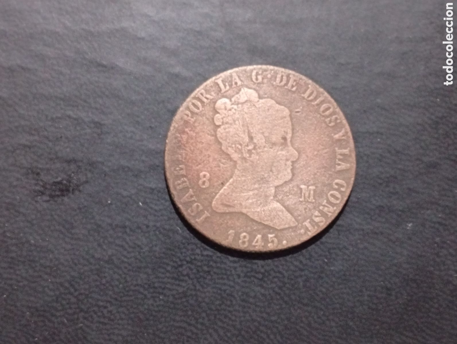 Monedas de Espa&ntilde;a: Moneda de 8 maravedis Isabel II 1845 - Foto 1