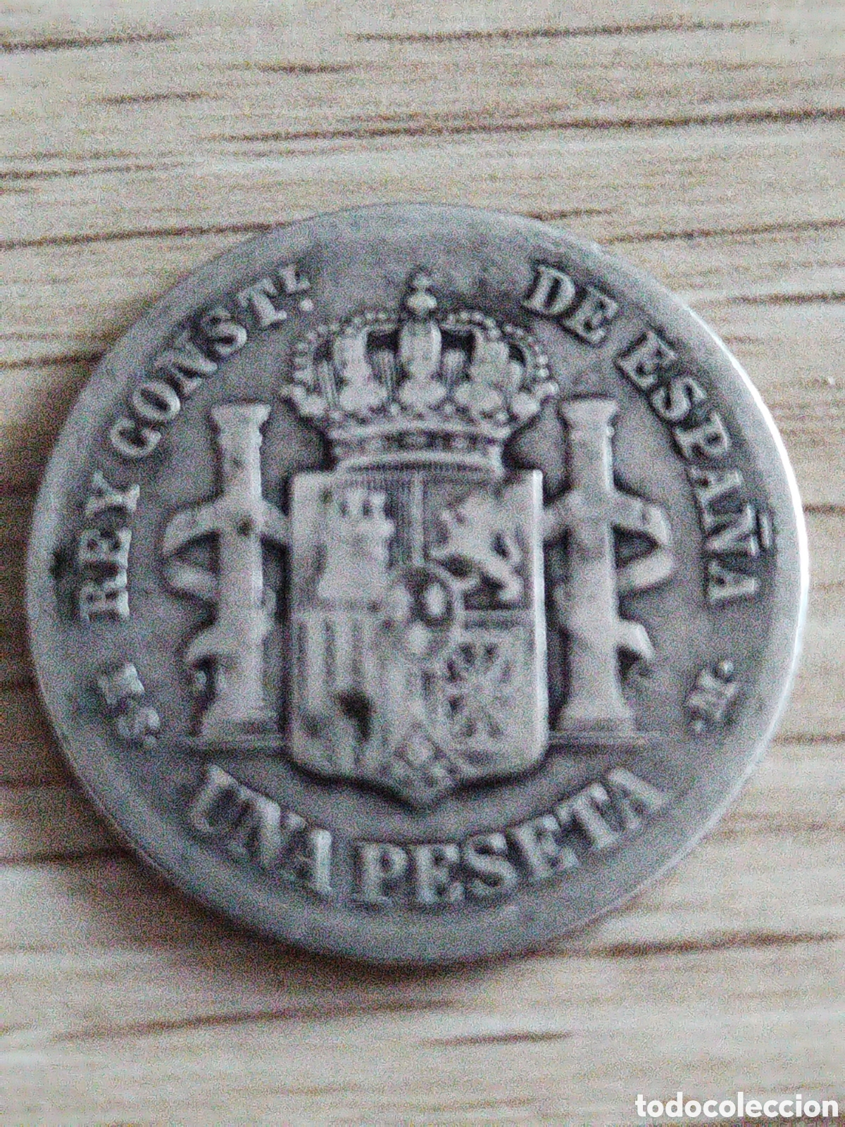 Monedas de Espa&ntilde;a: Moneda de plata de 1 peseta de 1885 km#686 - Foto 2