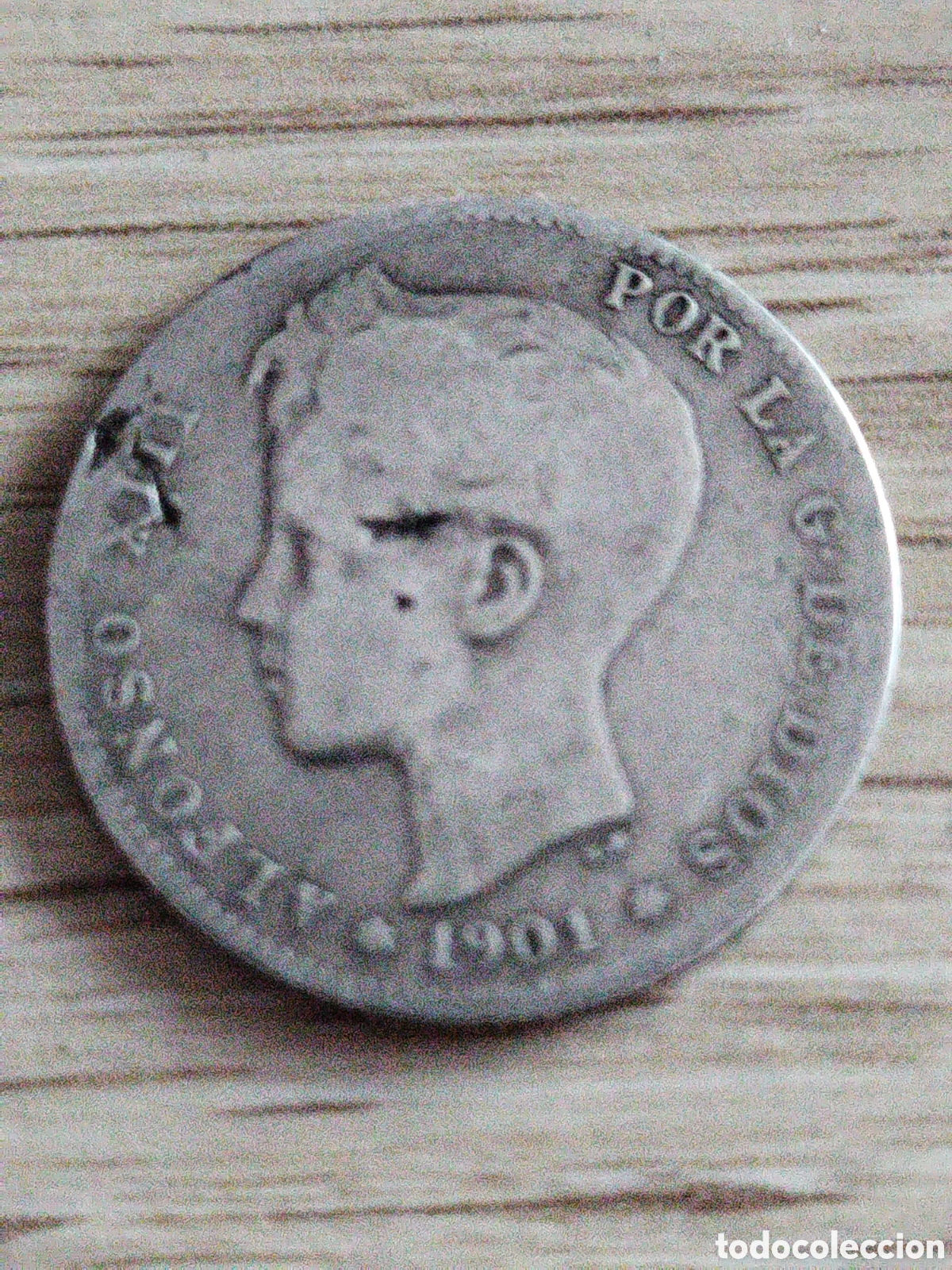 Monedas de Espa&ntilde;a: Moneda de plata de 1 peseta de 1901 km#706 - Foto 2