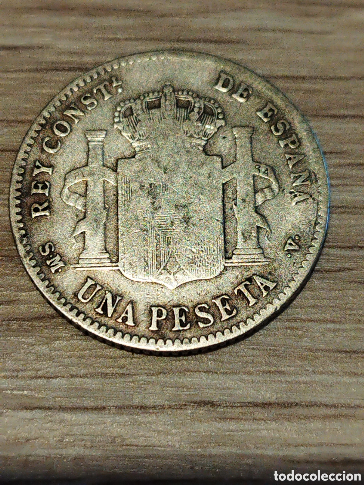 Monedas de Espa&ntilde;a: Moneda de plata de 1 peseta de 1900 km#706 - Foto 2