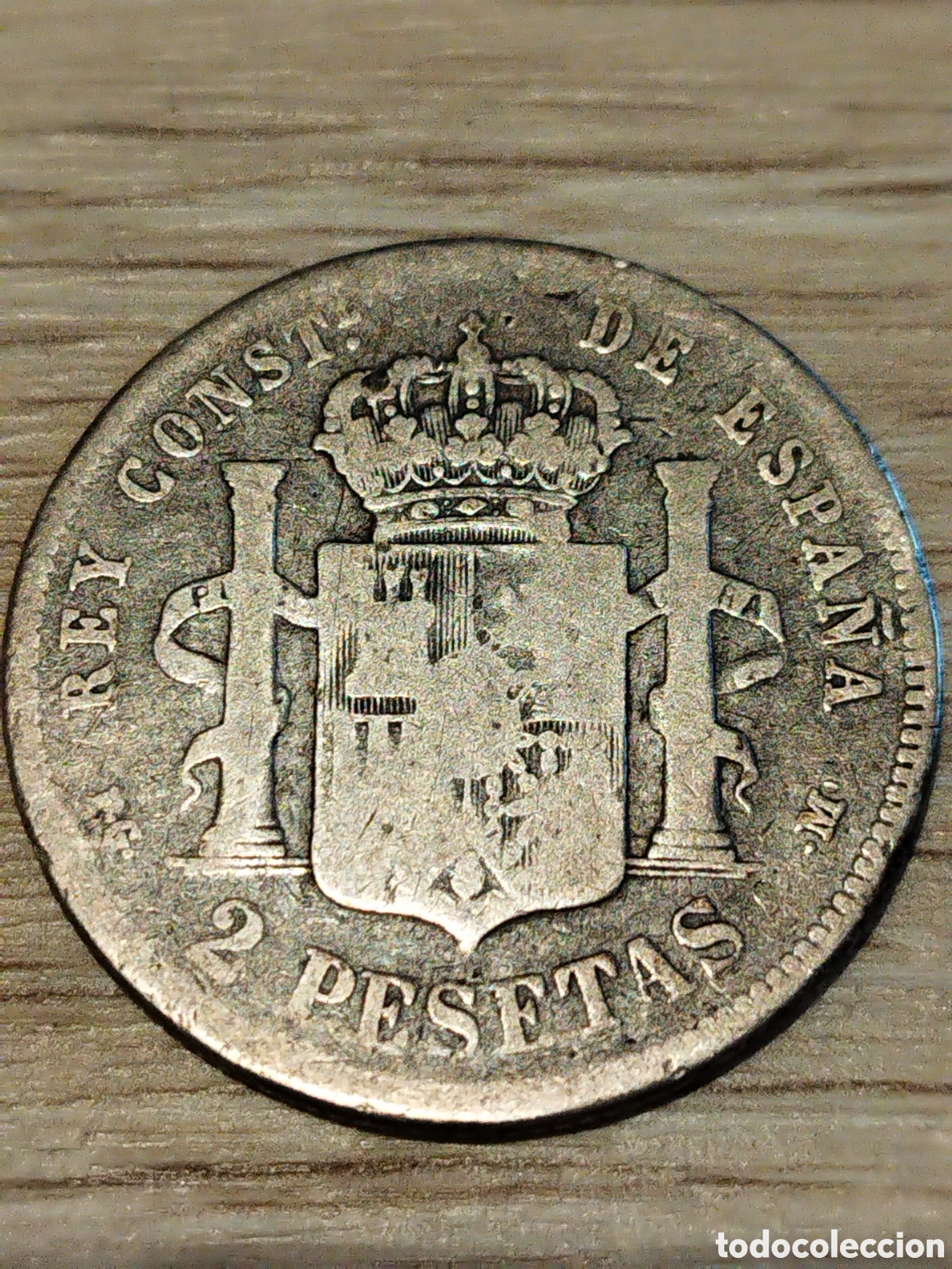 Monedas de Espa&ntilde;a: Moneda de plata de 2 pesetas de 1892 km#692 - Foto 2