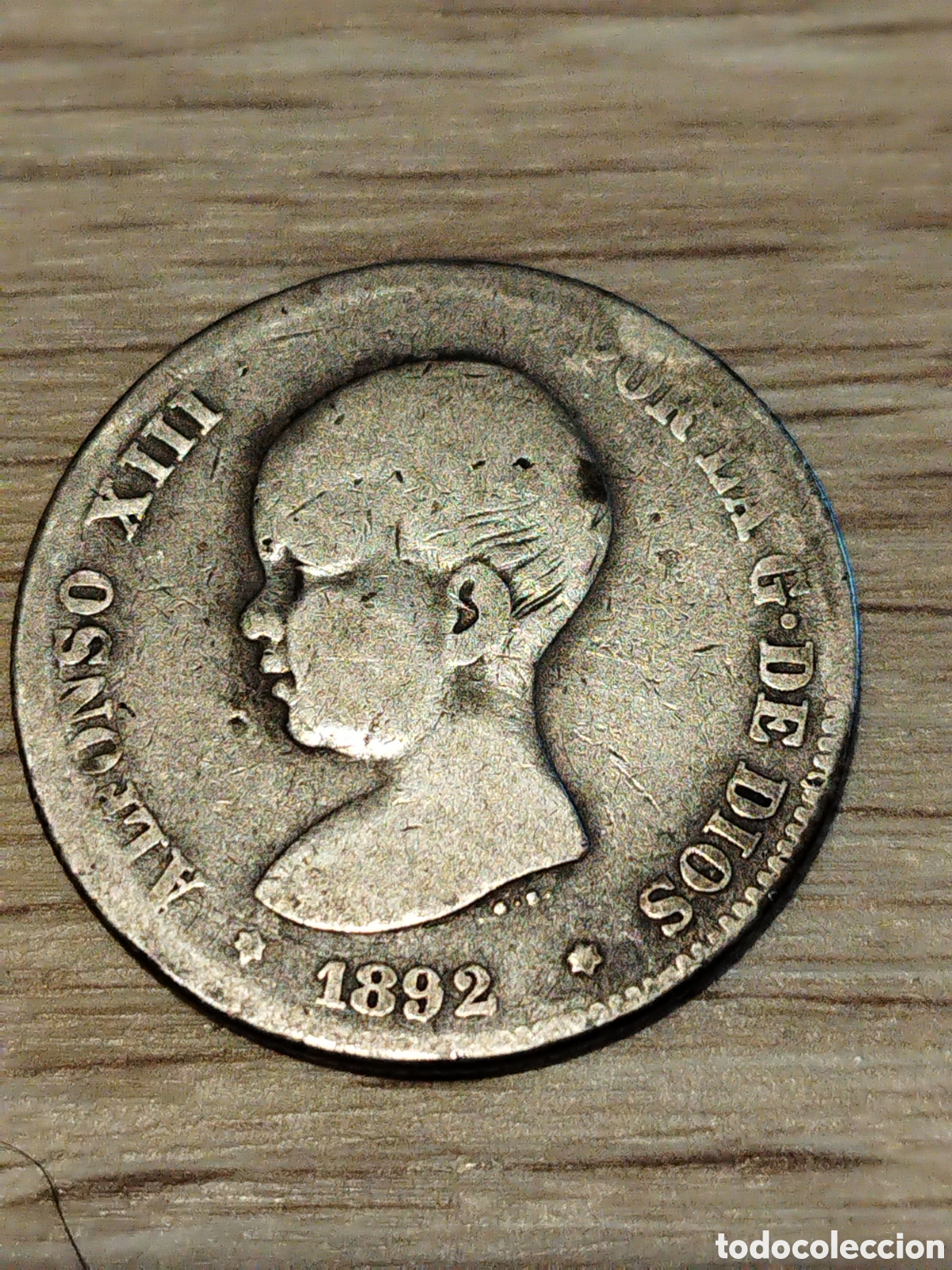 Monedas de Espa&ntilde;a: Moneda de plata de 2 pesetas de 1892 km#692 - Foto 1