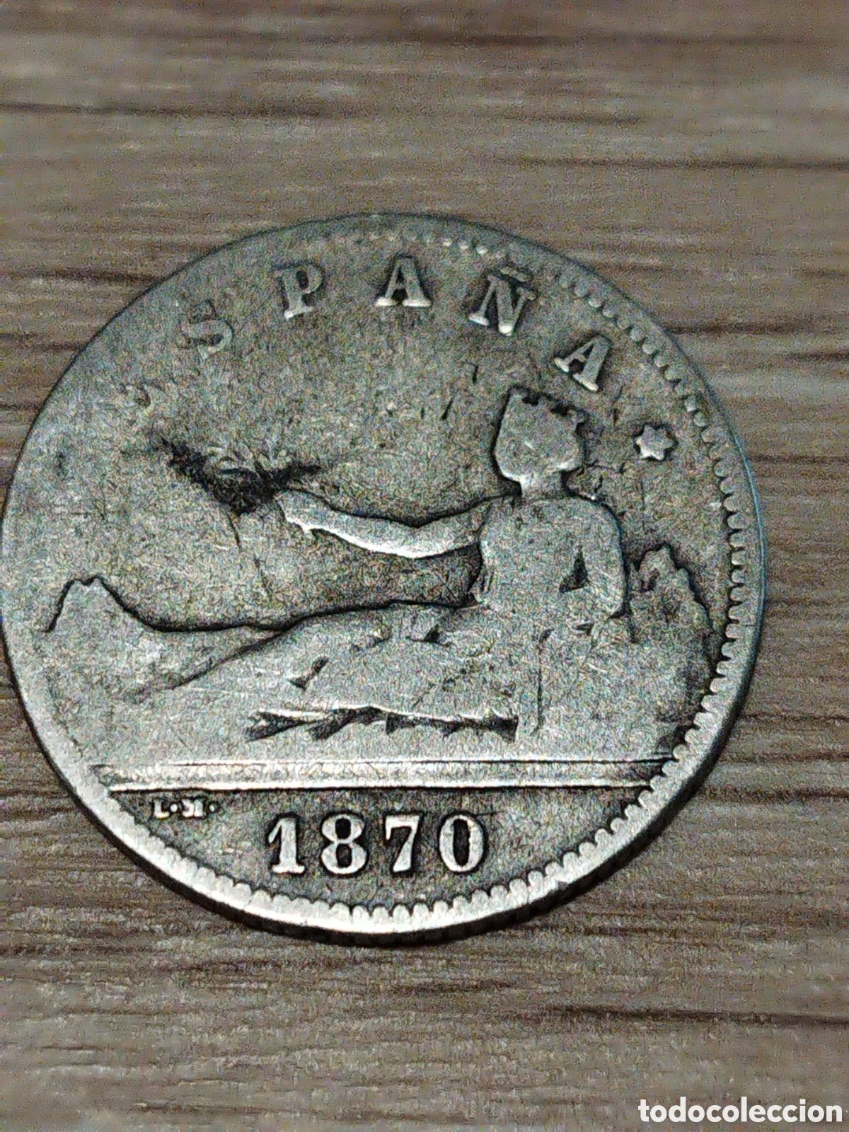 Monedas de Espa&ntilde;a: Moneda de 1 peseta de 1870 SNM km#653 - Foto 1