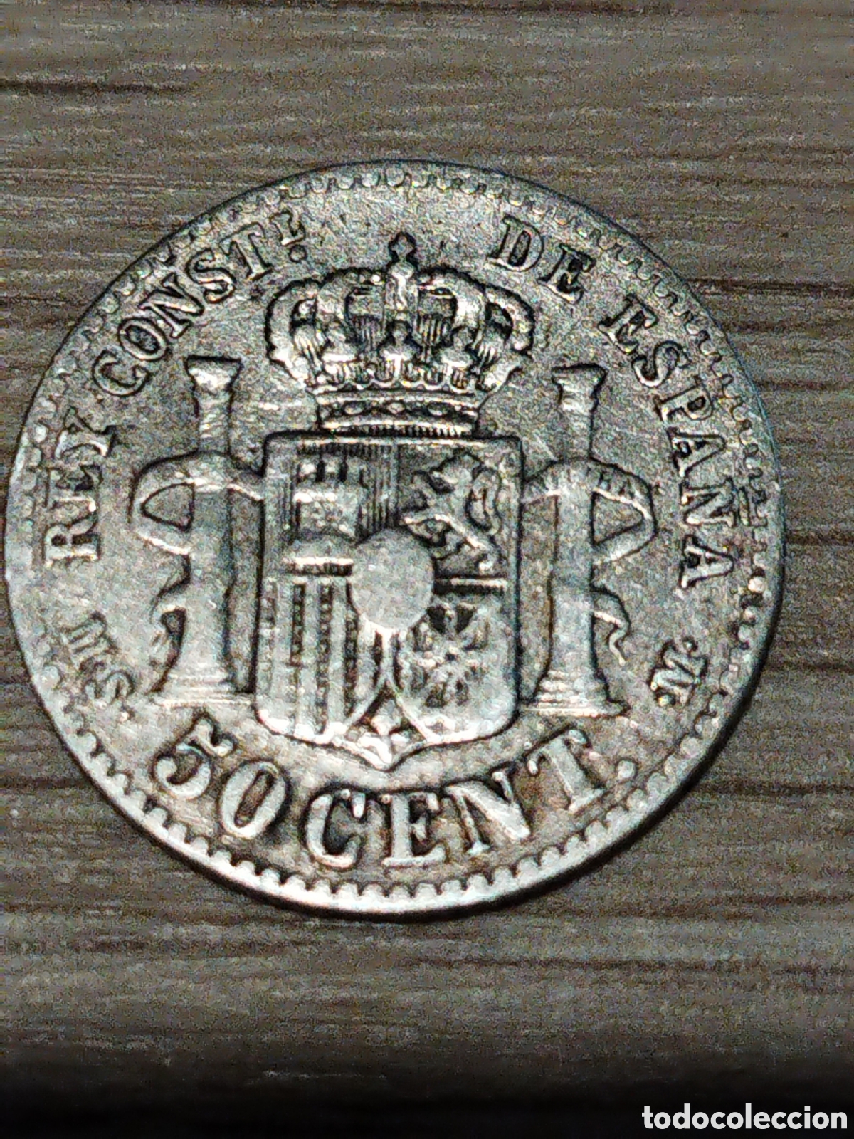 Monedas de Espa&ntilde;a: Moneda de plata de 50 c&eacute;ntimos de 1885 km#685 - Foto 2