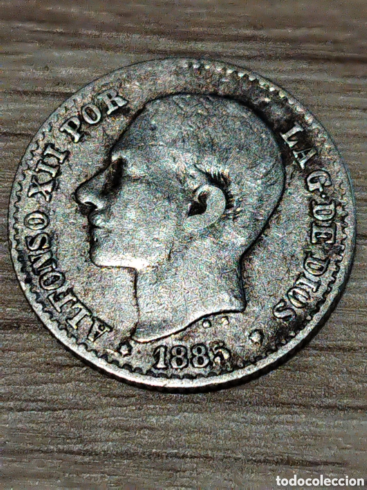 Monedas de Espa&ntilde;a: Moneda de plata de 50 c&eacute;ntimos de 1885 km#685 - Foto 1