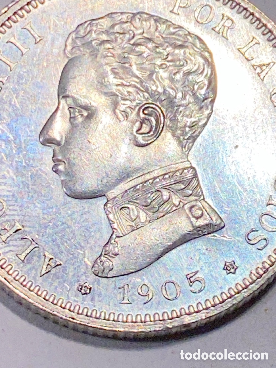 Monete da Spagna: MONEDA, ESPA&Ntilde;A, ALFONSO XIII 2 Pesetas - 1905 - Madrid - MBC+ Plata -