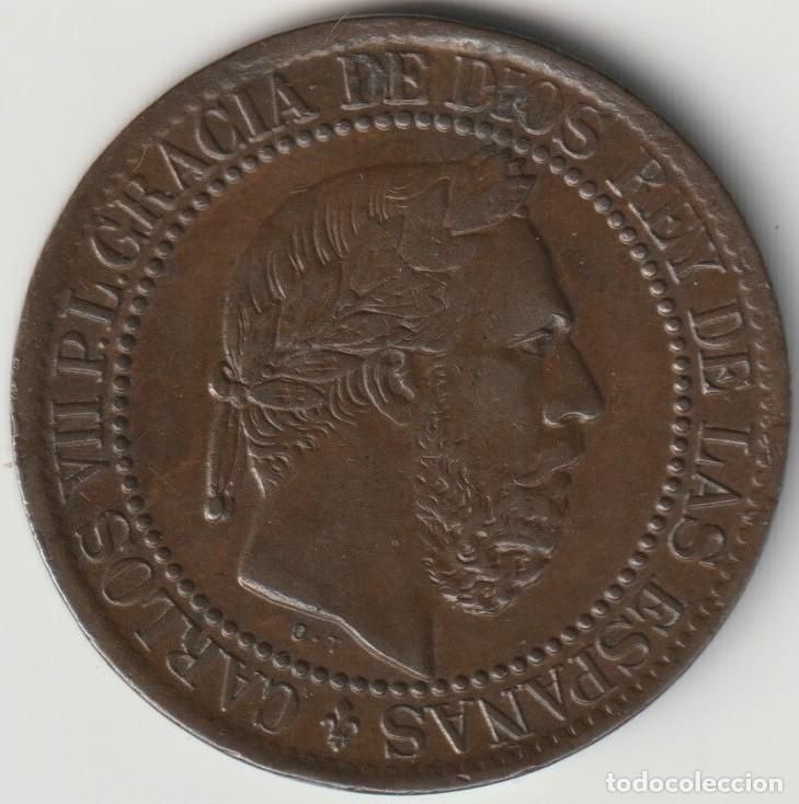 Monedas de Espa&ntilde;a: Espa&ntilde;a. 10 C&eacute;ntimos 1875 Carlos VII - Foto 1