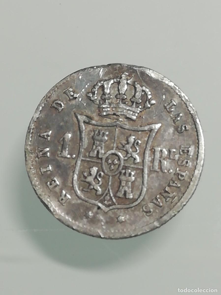 Monedas de Espa&ntilde;a: MONEDA DE 1 REAL DE PLATA DE ISABEL II DE 1853 - Foto 2