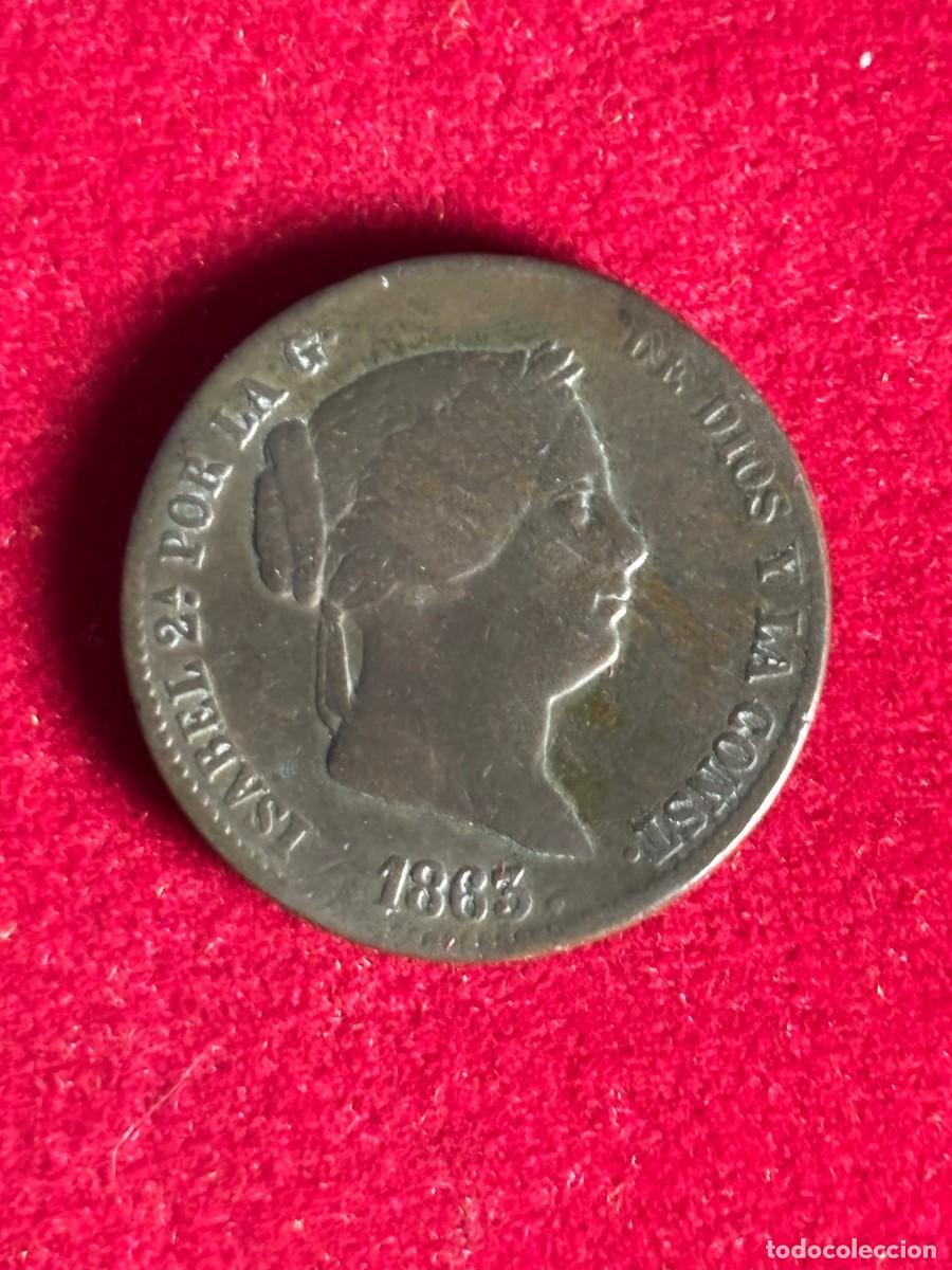 Monedas de Espa&ntilde;a: Isabel II, 25 centimos de real 1863 Segovia. - Foto 1