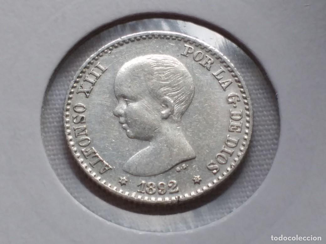 Monedas de Espa&ntilde;a: 50 C&Eacute;NTIMOS ALFONSO XIII. 1892 *9 *2 MBC - Foto 3