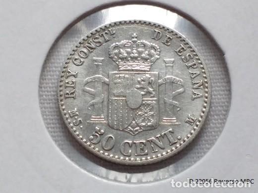 Monedas de Espa&ntilde;a: 50 C&Eacute;NTIMOS ALFONSO XIII. 1892 *9 *2 MBC - Foto 4